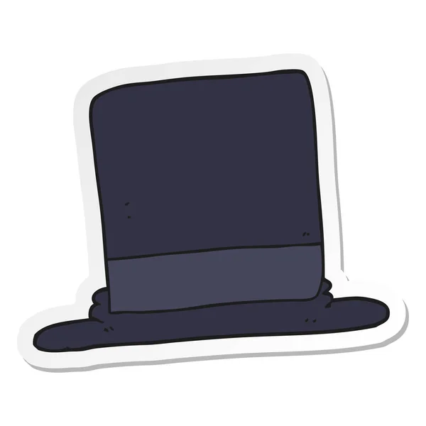 Etiqueta de um chapéu superior de desenho animado — Vetor de Stock
