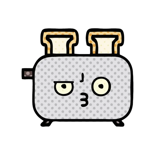 Comic book style cartoon of a toaster — Stock Vector