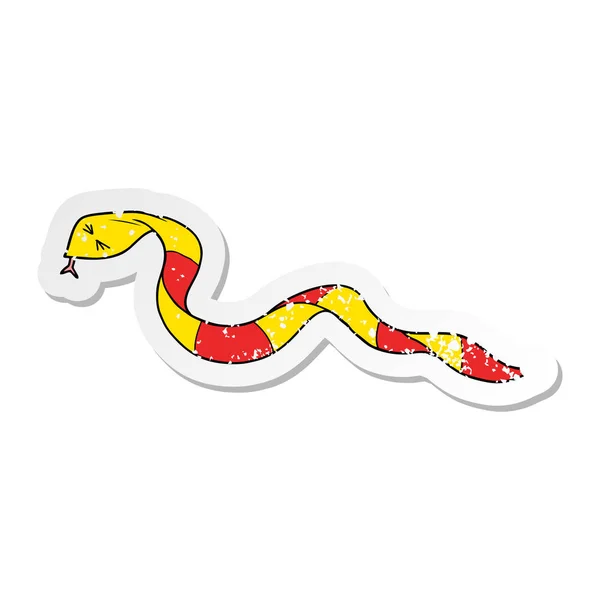 Adesivo Angosciato Serpente Cartone Animato — Vettoriale Stock