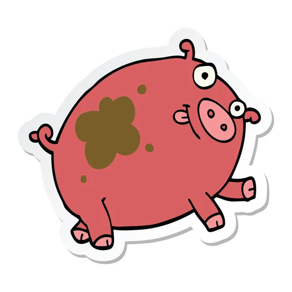 Наклейка мультяшної свині — стоковий вектор
