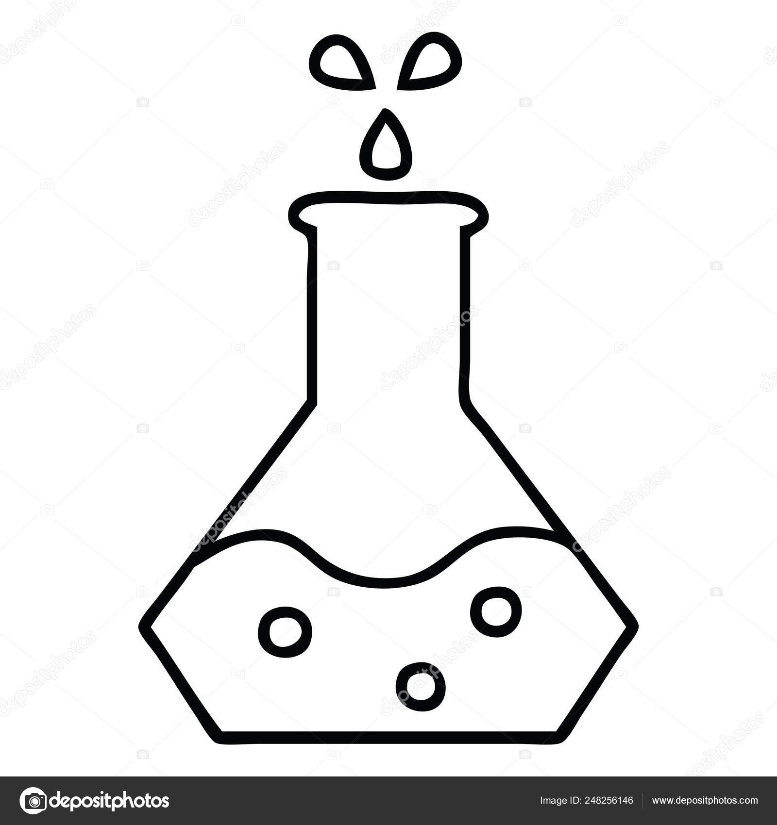 Line Drawing Cartoon Science Experiment Stock Vector Image by  ©lineartestpilot #248256146