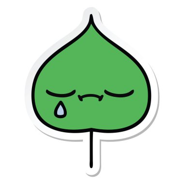 etiket sevimli çizgi ekspresiyon yaprak