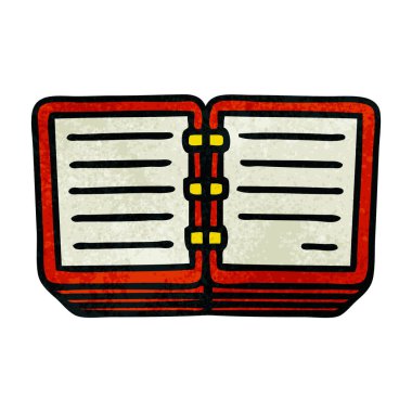 Retro grunge doku karikatür bir not defteri