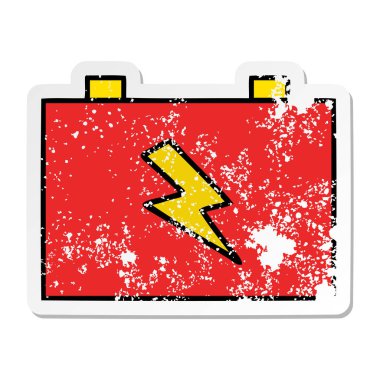 sevimli çizgi akü sıkıntılı etiket