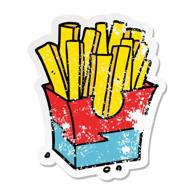 bir karikatür sıkıntılı etiket patates kızartması