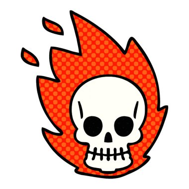 ilginç çizgi roman tarzı çizgi film kafatası