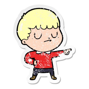 bir çizgi film huysuz çocuğun sıkıntılı etiket