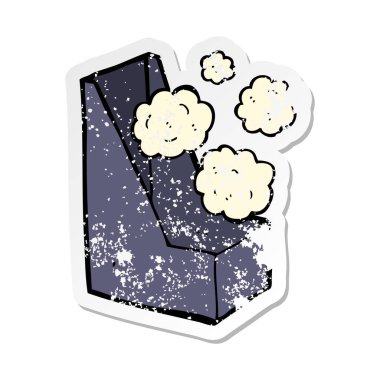 bir çizgi film office dosyası Retro sıkıntılı etiket