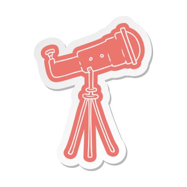 büyük bir teleskop çizgi film etiketi