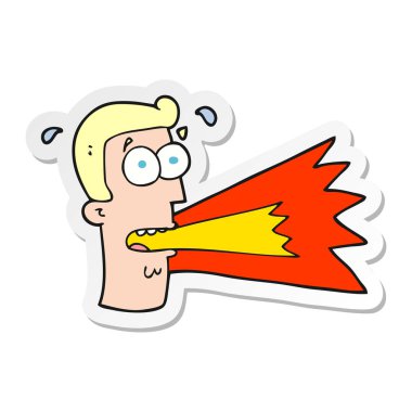 etiket adam bağıran bir karikatür