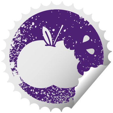 sıkıntılı dairesel peeling etiket sembolü sulu elma