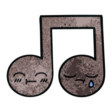 Retro grunge doku çizgi film müzik notası