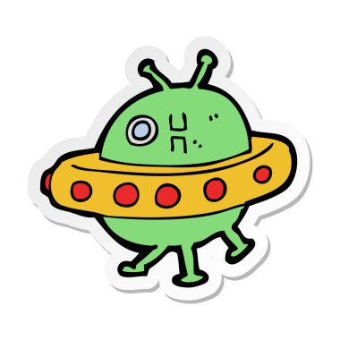 etiket bir karikatür Ufo