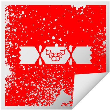 sıkıntılı kare etiketi simgesi Noel fişeği peeling