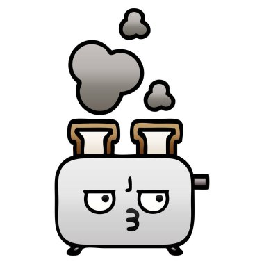 bir tost makinesi degrade gölgeli karikatür