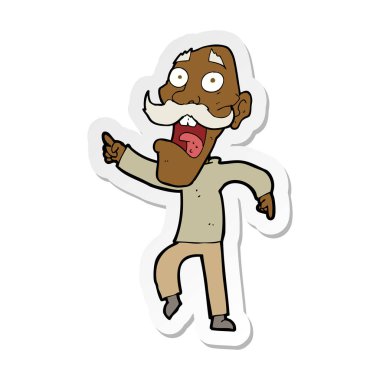 bir çizgi film etiketi yaşlı adam korkuttu