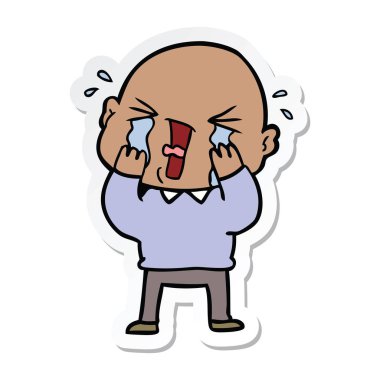 kel adam ağlıyor çizgi film etiketi