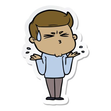 etiket terleme bir çizgi film adamın