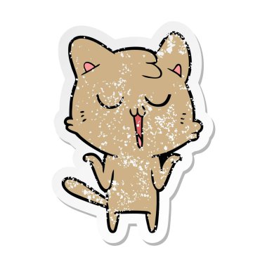 bir karikatür kedi şarkı sıkıntılı etiket