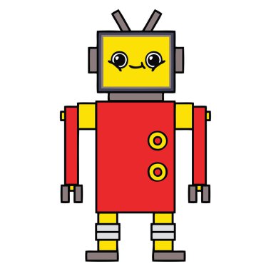 sevimli çizgi bir robot