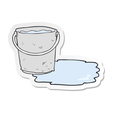 bir çizgi film kova su çıkartma