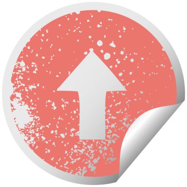 sıkıntılı dairesel peeling etiket simge işaret eden ok