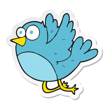 bir karikatür kuş Sticker