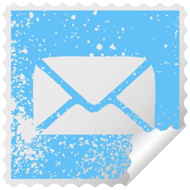 sıkıntılı kare kağıt zarf etiket sembolü peeling