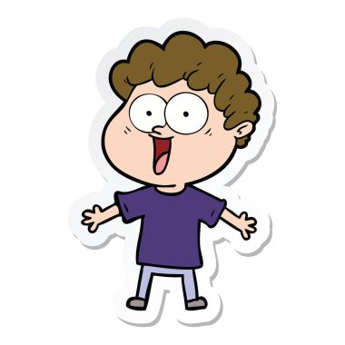 etiket karikatür mutlu bir adamın