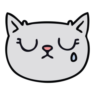 el çekilmiş ilginç karikatür kedi ağlıyor