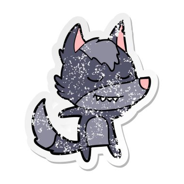 bir dostu karikatür kurt sıkıntılı etiket