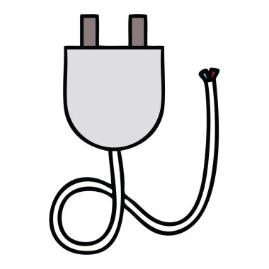 sevimli çizgi elektrik prizinden