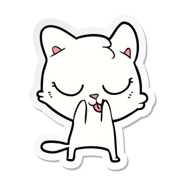 etiket bir karikatür kedi