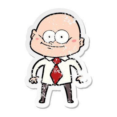 dik bir çizgi film Yöneticisi adamın sıkıntılı etiket