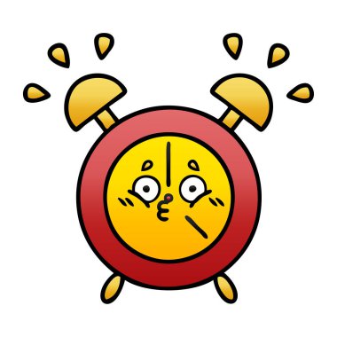 bir çalar saat degrade gölgeli karikatür