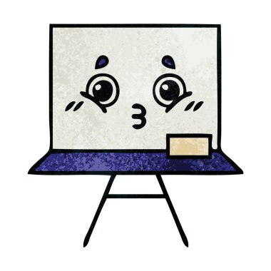 Retro grunge doku çizgi film beyaz tahta