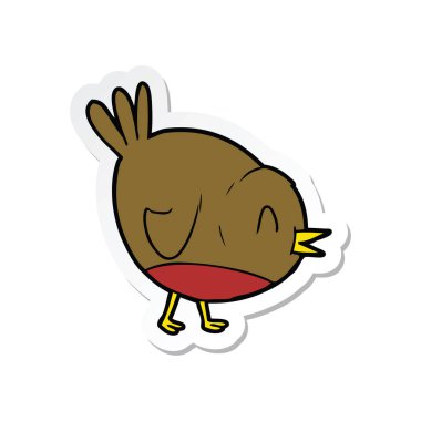 bir çizgi film robin kuş Sticker