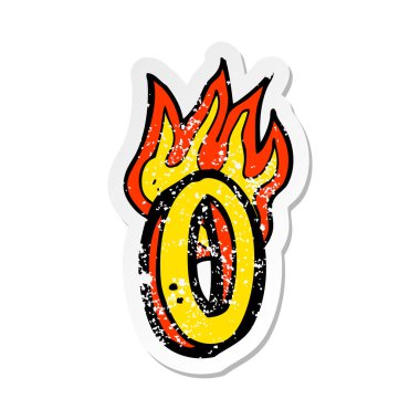 bir çizgi film yanan mektup Retro sıkıntılı etiket