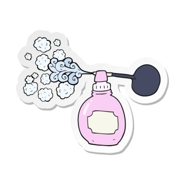 bir çizgi film parfüm şişe etiket