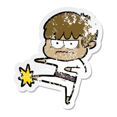 bir rahatsız çizgi film çocuk sıkıntılı etiket