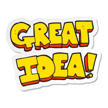 etiket bir karikatür harika fikir sembolü
