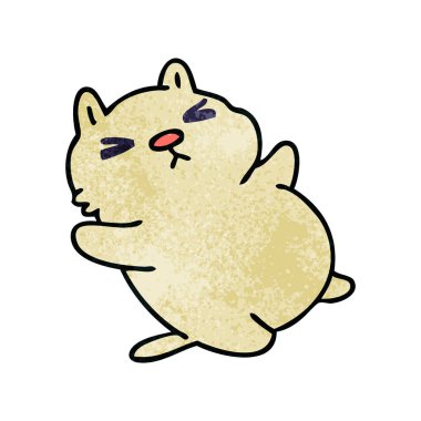 ilginç el çizilmiş karikatür kedi