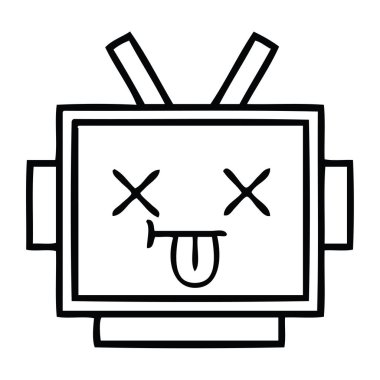 çizgi çizme çizgi film robot baş