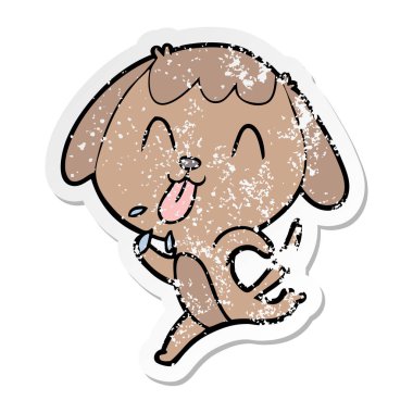 sevimli çizgi köpeklerin sıkıntılı etiket