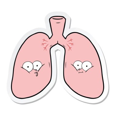 etiket bir karikatür akciğer