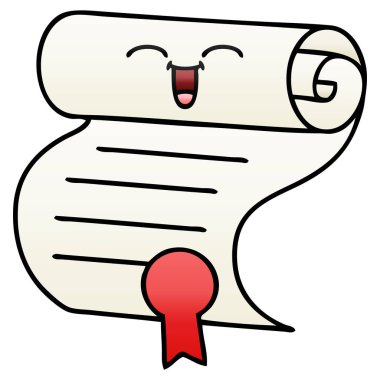 bir sözleşmenin degrade gölgeli çizgi film