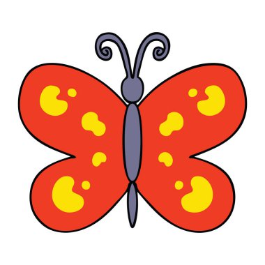 el çekilmiş ilginç karikatür kelebek