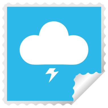 bir gök gürültüsü bulut etiket karikatür peeling Meydanı