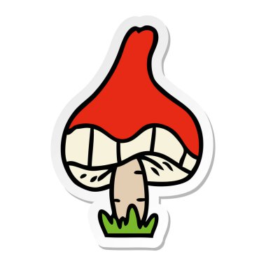 elle çizilmiş etiket karikatür doodle tek bir mantar