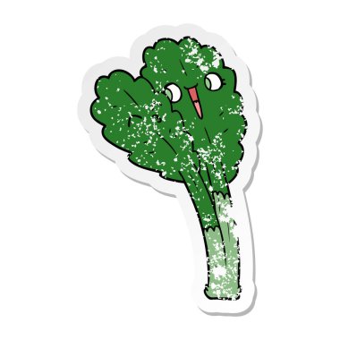 bir çizgi film salatası sıkıntılı etiket yaprakları